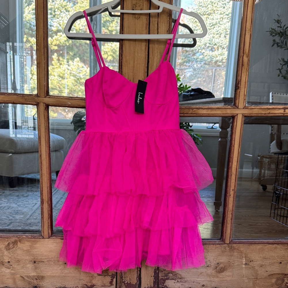 Pink Layered Tulle Dress